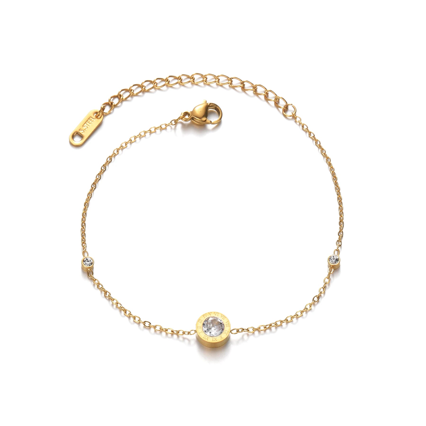 Bracelet fin en acier avec strass